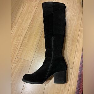 Steve Madden Orla Knee High Faux Leather Zip Back Heeled Boot